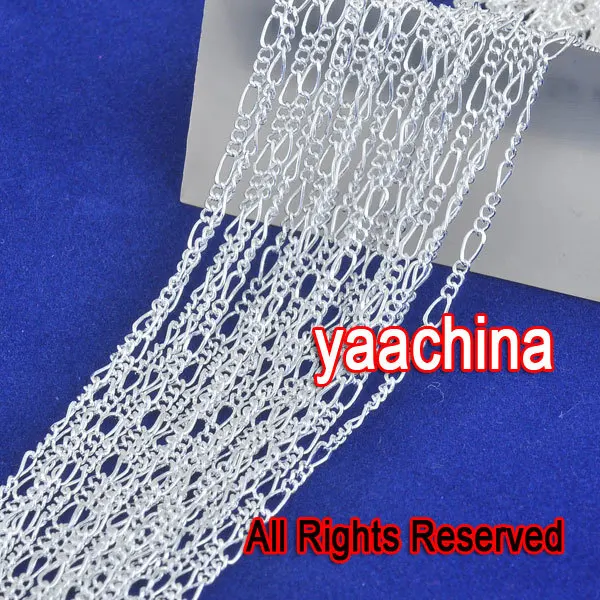 

20" DIY Accessories Making Jewelry 925 Sterling Silver Figaro Chains Necklaces Nice Handmade Jewelry Findings