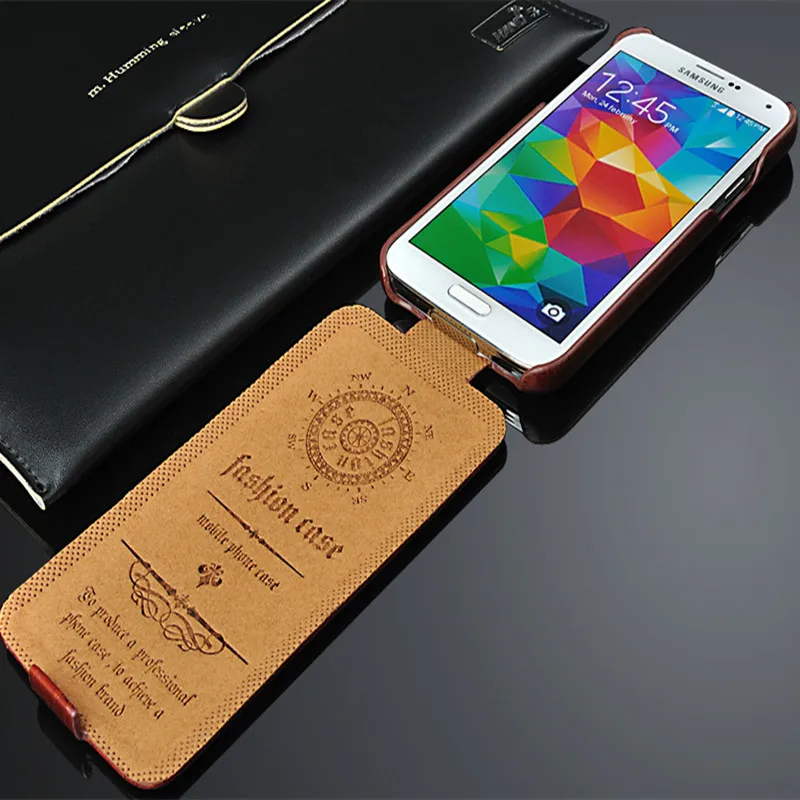 Чехол-книжка из искусственной кожи в стиле ретро с масляной воском для Samsung Galaxy S5