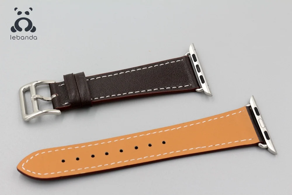 Leband один тур ремешок для наручных часов Apple Watch 5 4 3 2 1 ремешок для наручных часов iwatch, Swift кожи классический дизайн; ручная работа; 40/44 мм