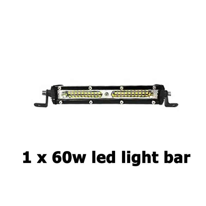 7inch 60W Ledbarx1 Прямой тонкий светодиодный светильник бар Однорядный " 13" 1" 60 Вт 120 Вт 180 Вт Рабочий свет бар для SUV 4X4 ATV трактор для бездорожья светодиодный комбинированный луч - Цвет: 7inch 60W Ledbarx1