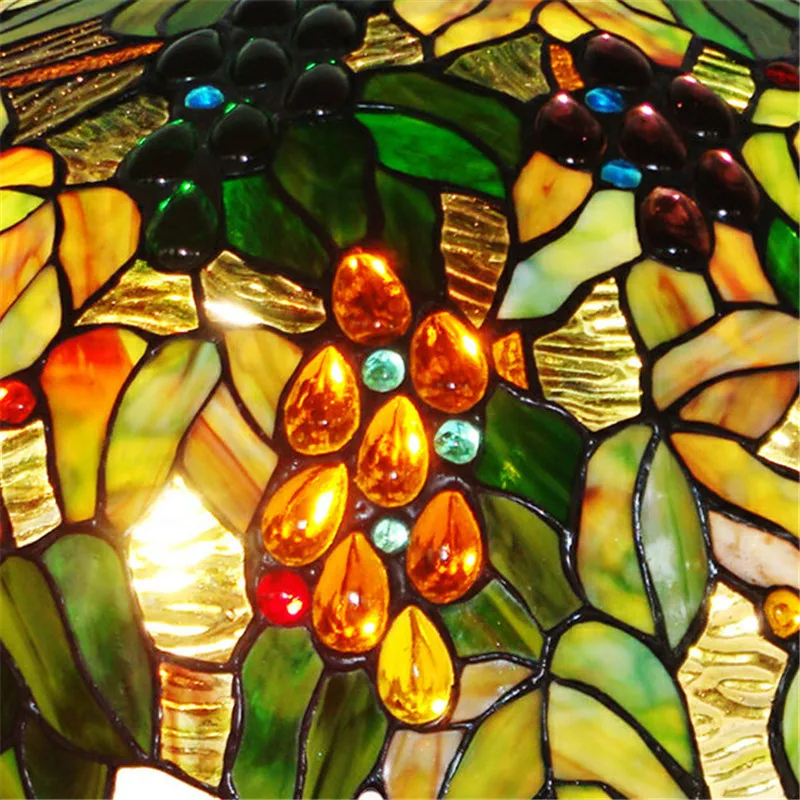 

Nordic Stained Glass Art Deco Home Decorative Large Chinese Vintage Table Lamp Light Luxury For Living Room Bedroom Restaurant