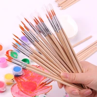 10pcspack fine hand painted thin hook line pens wood art supplies drawing art pen paint brush nylon painting pen