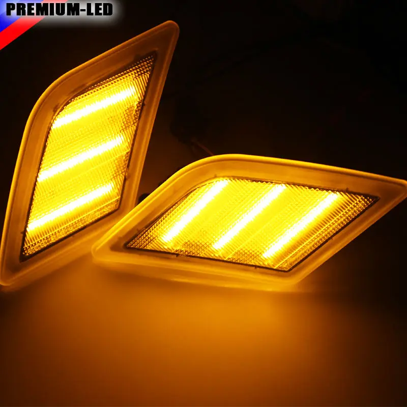 (2) евро прозрачные линзы янтарные светодиодные боковые габаритные фонари для 2008