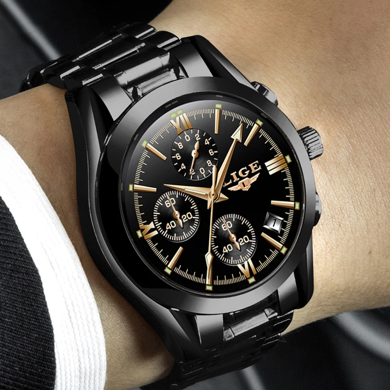 Relojes Hombre 2018 новые LIGE мужские часы Лидирующий бренд Роскошные Модные Бизнес