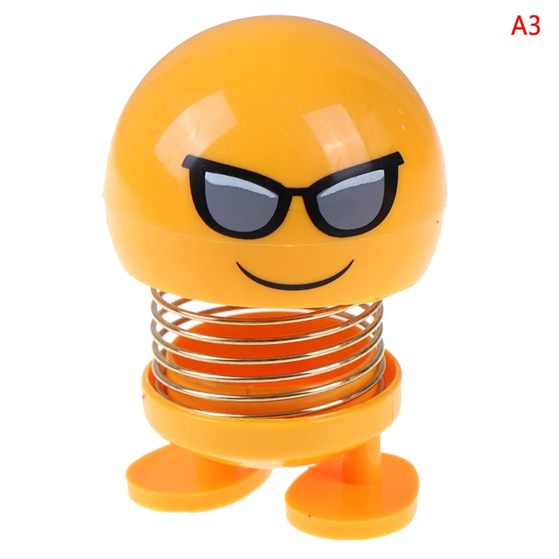 3 Cute Smile Expression Pack Spring Shaking Head Doll Car Interior Shaking Sound Explosion Section Villain Toy Store Toys For Boy - Цвет: 3