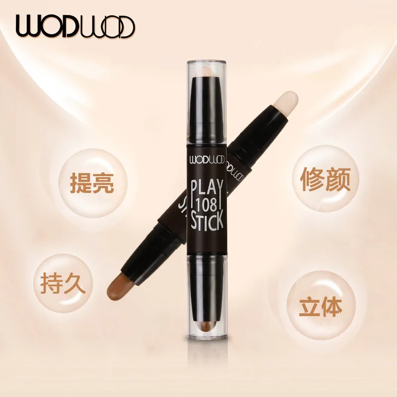 Двусторонняя 2 in1 Контур Стик Лица Фонд Макияж Натуральный Крем Корректор