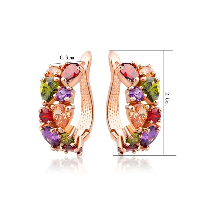 

Cubic Zircon Simple Round Hoop Earrings Luxury for women Circle Loop Multi color Earrings Popular fashion Jewelry