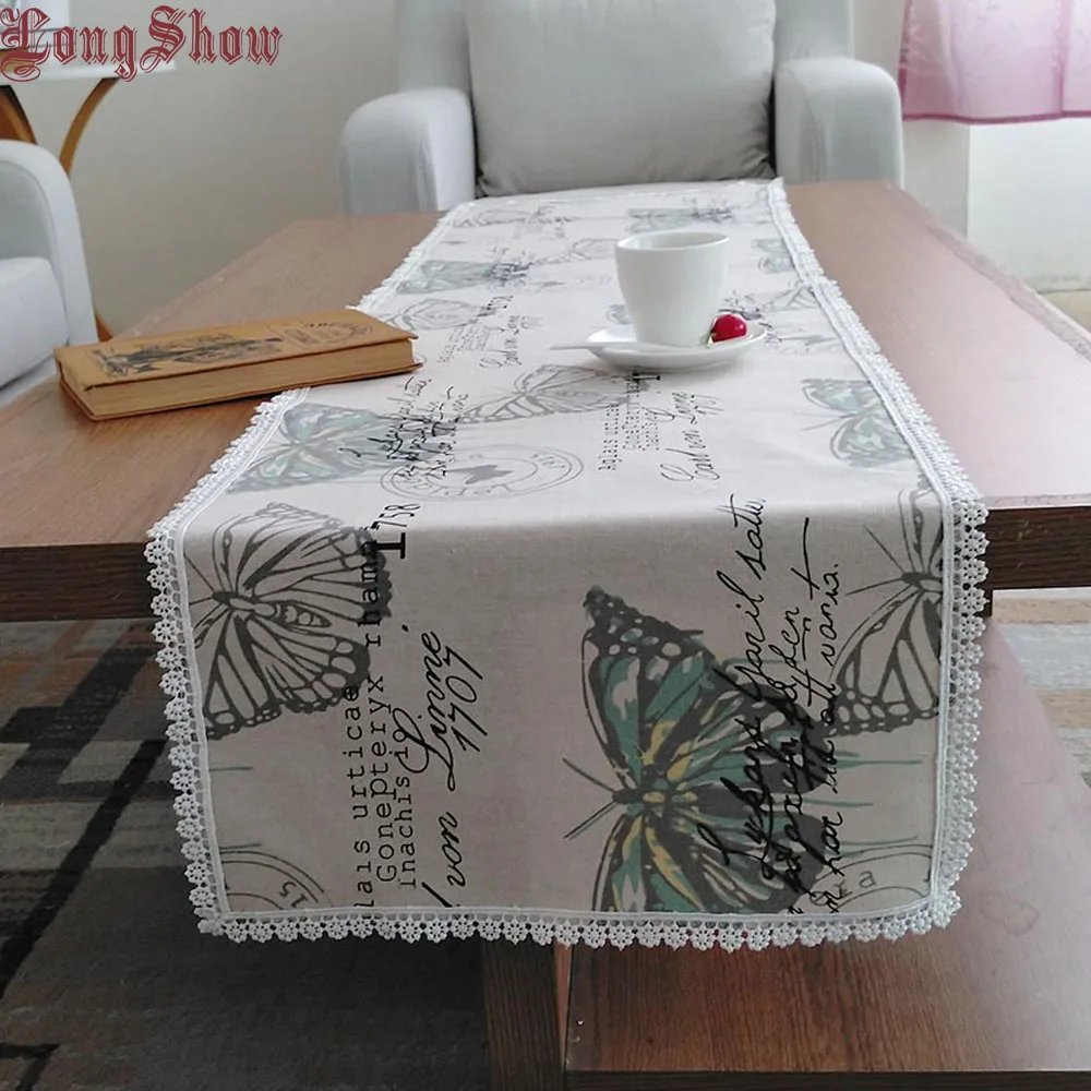 33x145 см креативный уникальный дизайн Маленькая кружевная кайма хлопок белье настольная дорожка