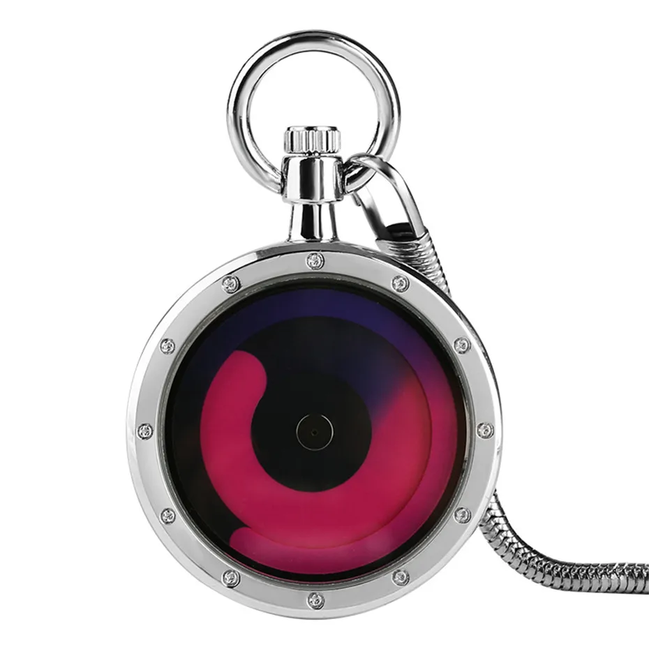 Модные кварцевые карманные часы Future Graphic Sense Swirl maelоткрытый циферблат Серебряный