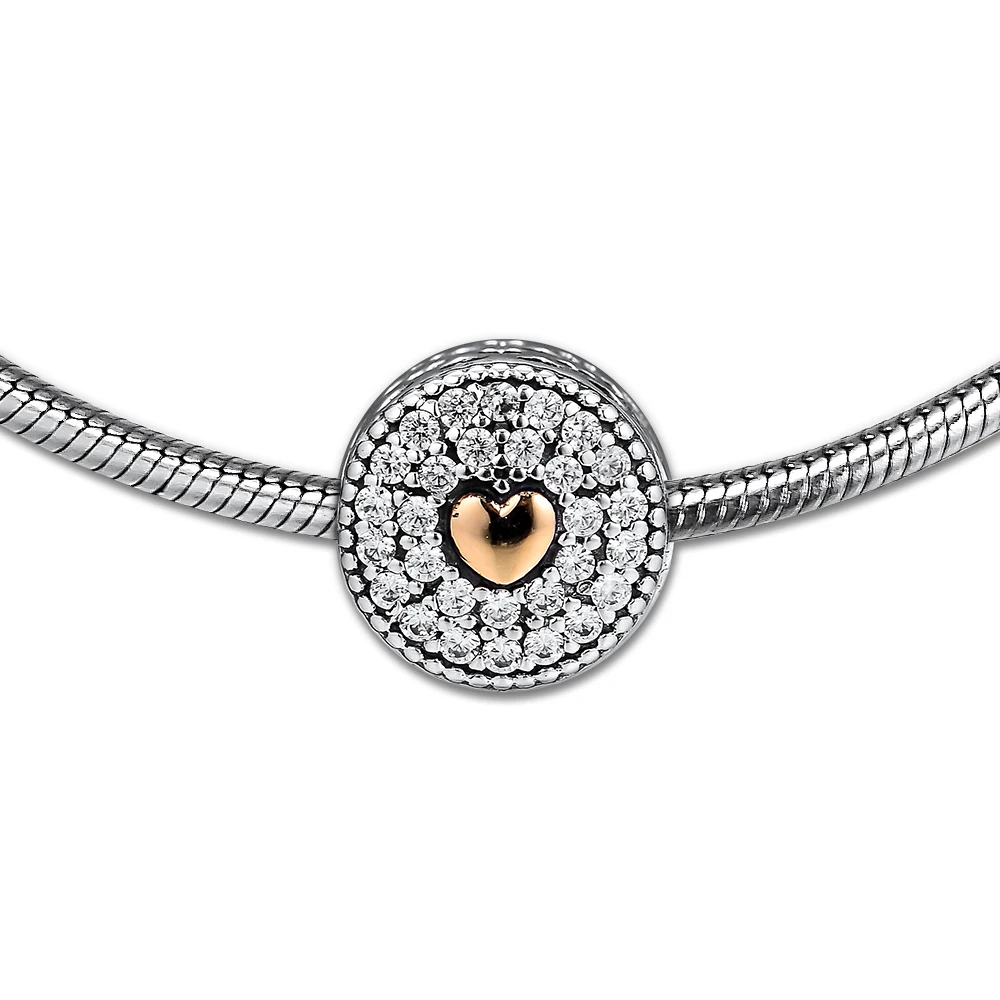 Подходит для Пандора амулеты эссенция браслеты Любовь Роза бусины 100% 925 пробы