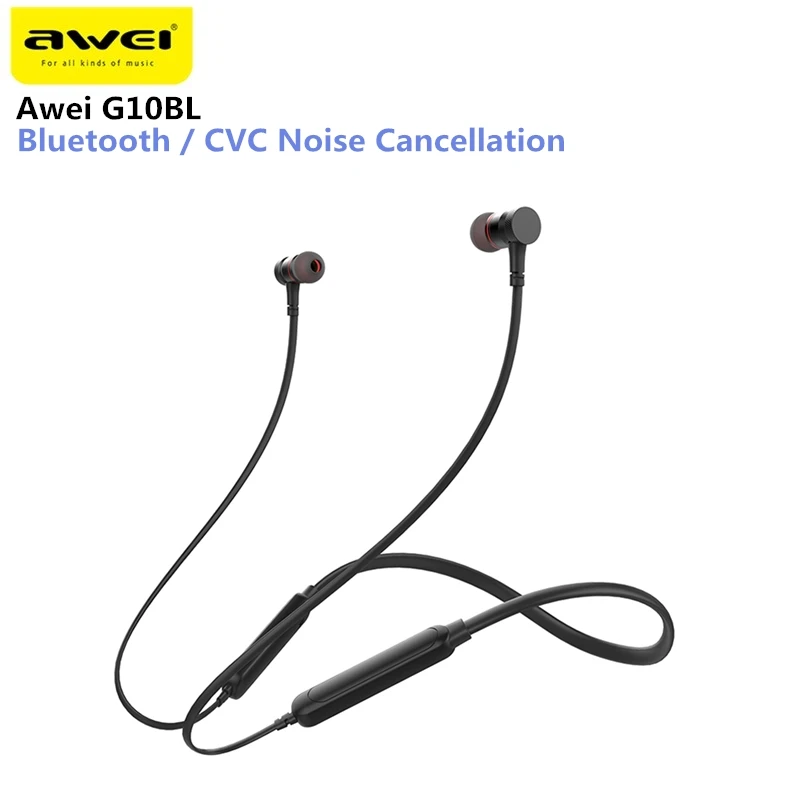 Awei G10BL стерео Bluetooth Беспроводные спортивные наушники шейный Беспроводной магнитный абсорбционный наушники с микрофоном шумоподавление