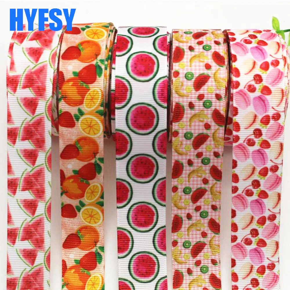 Новинка 7/8 22mm1 '(25 мм) фруктовая красная вишневая серия grosgrain лента 10 ярдов