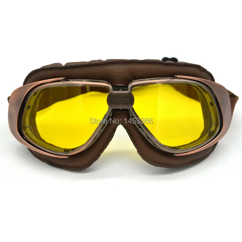 Винтажные кожаные очки для мотокросса медные кофейные в стиле стимпанк
