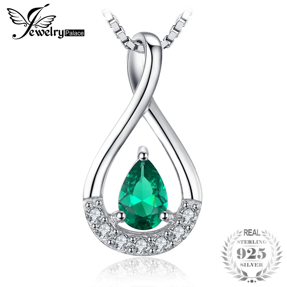 JewelryPalace Мода 0 45 карат создания Изумрудный Цепочки и ожерелья Кулон Изысканные 925