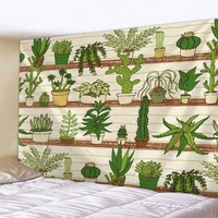 tropical forest leaves cactus pattern tapestry living room bedroom decor wall hanging beach picnic napkin