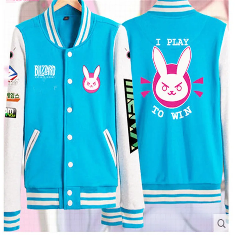 Женский костюм для косплея из игры OW DVA Толстовка D. Худи D.va женские бейсбольные