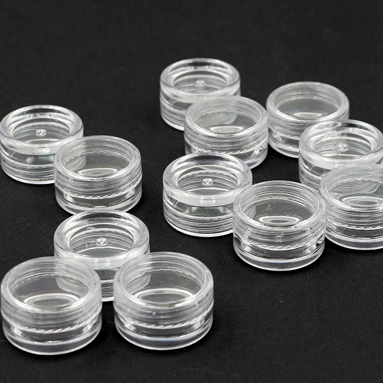 

(100pc/lot) PS Cosmetic Container Small Sample Jar Plastic Display Case 3g Mini Storage Bottle Jar