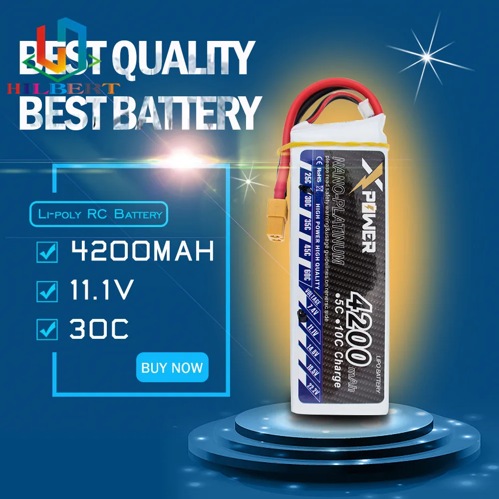Литий полимерный аккумулятор 11 1 V 3S 4200mAh 30C Max 35C XT60 EC5 T Plug Xpower литиевые батареи для