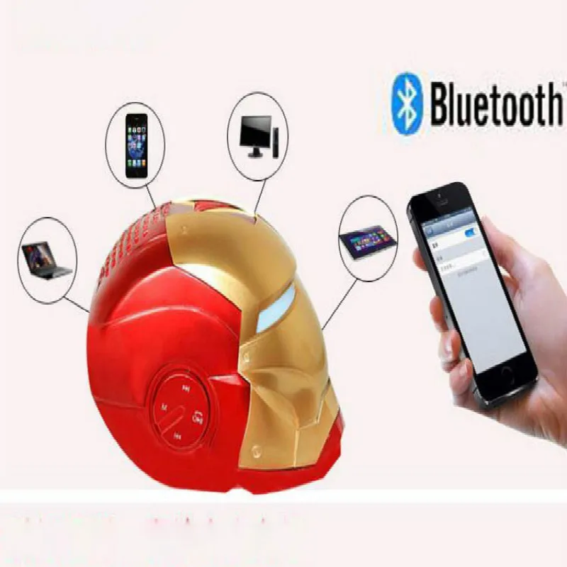 Wireless Bluetooth Speaker bass Portable with TF FM portable speaker computer loudspeaker led columns Irone Man | Электроника