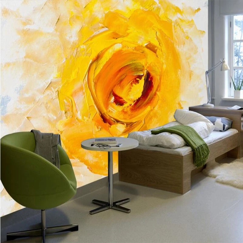 Абстрактный желтый Настенный декор большие настенные художественные обои с