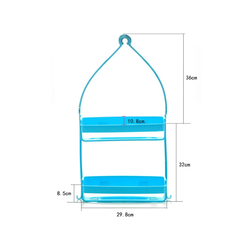 bathroom double layers hanging shelf bath supplies storage rack plastic diy shower organiser holder tidy kitchen storage free global shipping