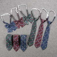 boys and girls jk students bow tie striped solid uniform collar butterfly cravat japanese high school girls students neckties