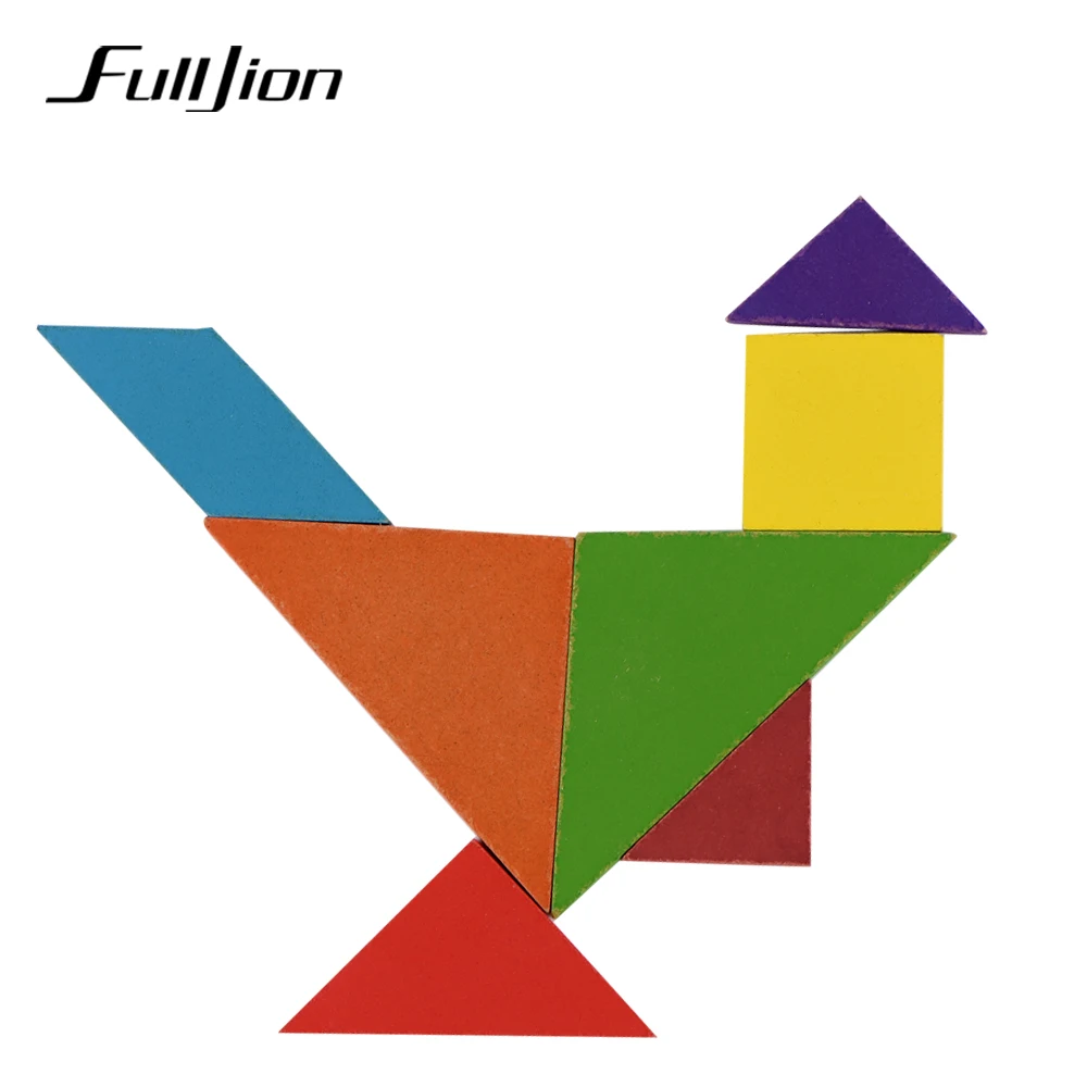 Fulljion Обучающие игрушки головоломки для детей деревянные 3d Tangram Teaser головоломка