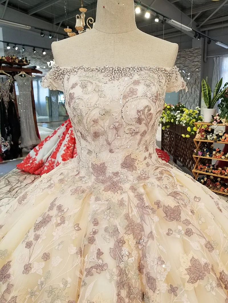 LS67877 от плеча шампанского красоты вечернее платье лодка шеи кружево назад с