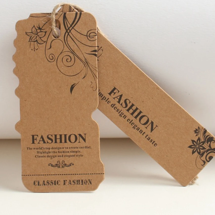

200pcs /lot Customized garment tag print tag logo kraft paper labels tags price tags for clothing