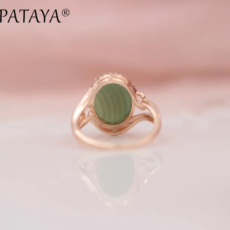 Женские кольца PATAYA из белого кубического циркония с ониксом розового золота 585