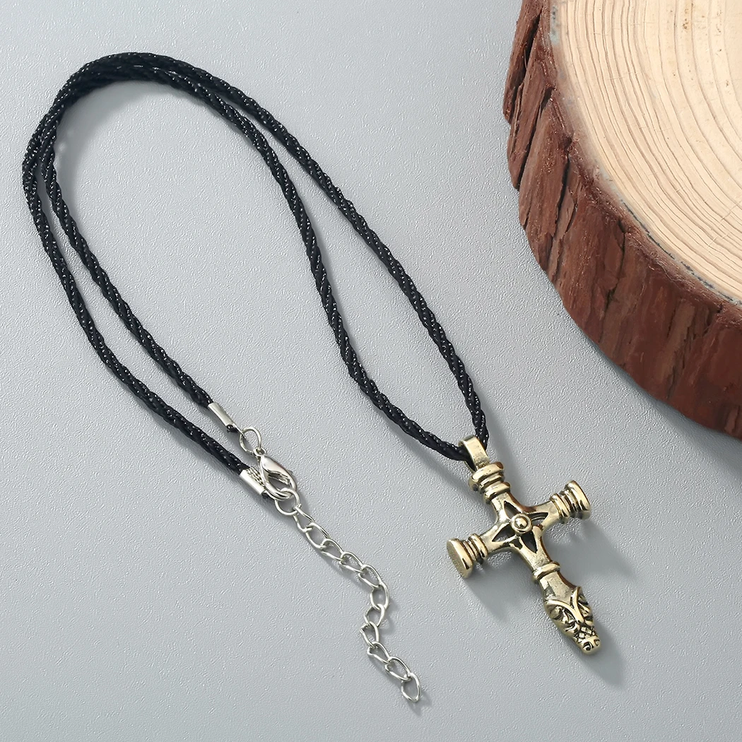 Kinitial винтажный крест Мужская подвеска ожерелье спираль вихревое простые амулет