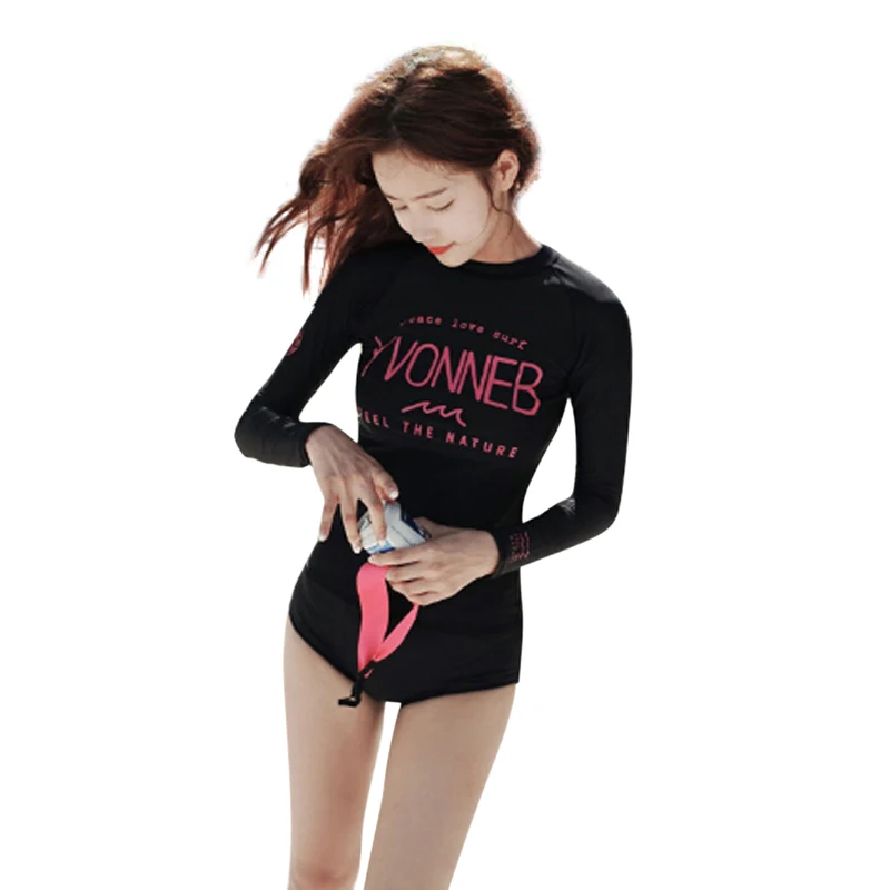 2017 Новый стиль женский длинный рукав Рашгард спортивный купальник купальный