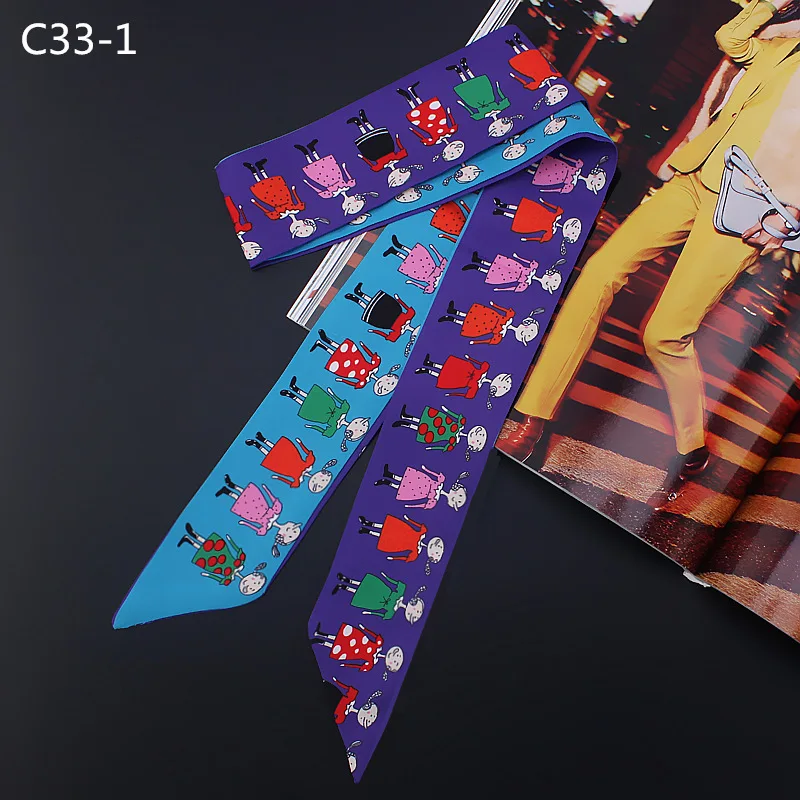 2018 новый дизайн Мультяшные персонажи галстук сумка маленький узкий длинный шарф