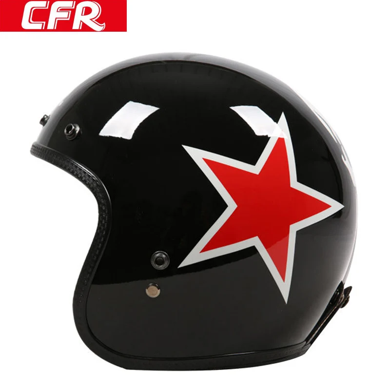 CFR Ретро стекловолокно реактивный шлем 3/4 открытый лицо мото rbike локомотив