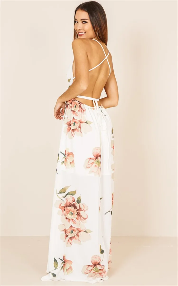 Beateen Boho Цветочный Принт женское платье sexy V средства ухода за кожей шеи ремень