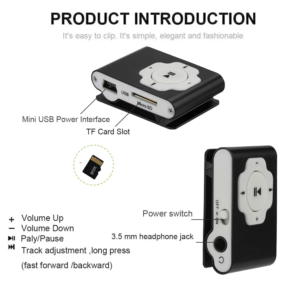 CARPRIE MP3 плееры 3 шт. портативный мини USB плеер Поддержка Micro SD TF карта Спорт Музыка