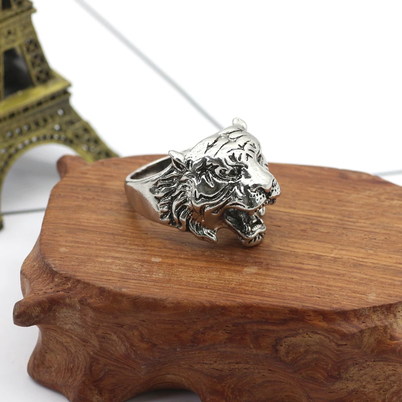 Punk Style Tiger Ring Men's Vintage Animal Hip Hop Trendy Alloy Halloween Christmas Gift Dropshipping | Украшения и