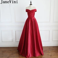 janevini 2019 burgundy prom dresses galajurken lang elegant long satin off shoulder lace up party dresses ladies evening gown