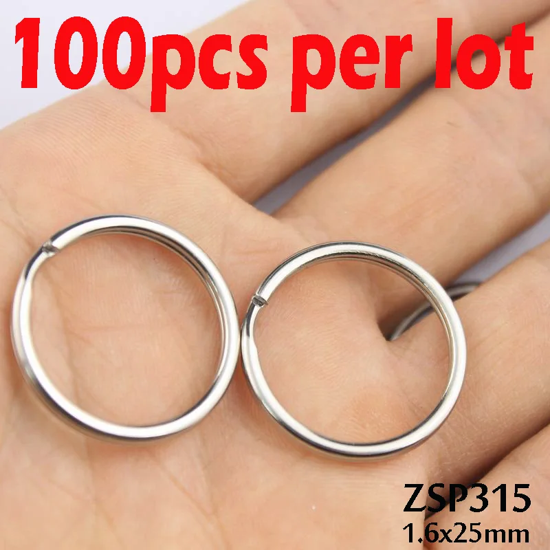 1.6x25mm 100pcs 9 мм-32 мм guang quan нержавеющая сталь двойная петля прыгающее кольцо маленький брелок ювелирные аксессуары части 100-500 шт - Цвет: 1.6x25mm 100pcs