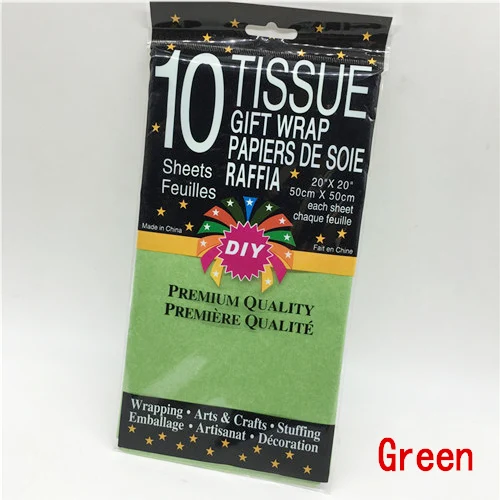 Green 49*49 см тканевая бумага цветочный оберточная бумага цветок 10 шт./лот украшение дома праздничные и вечерние Свадебная подарочная упаковка поставки - Цвет: Green