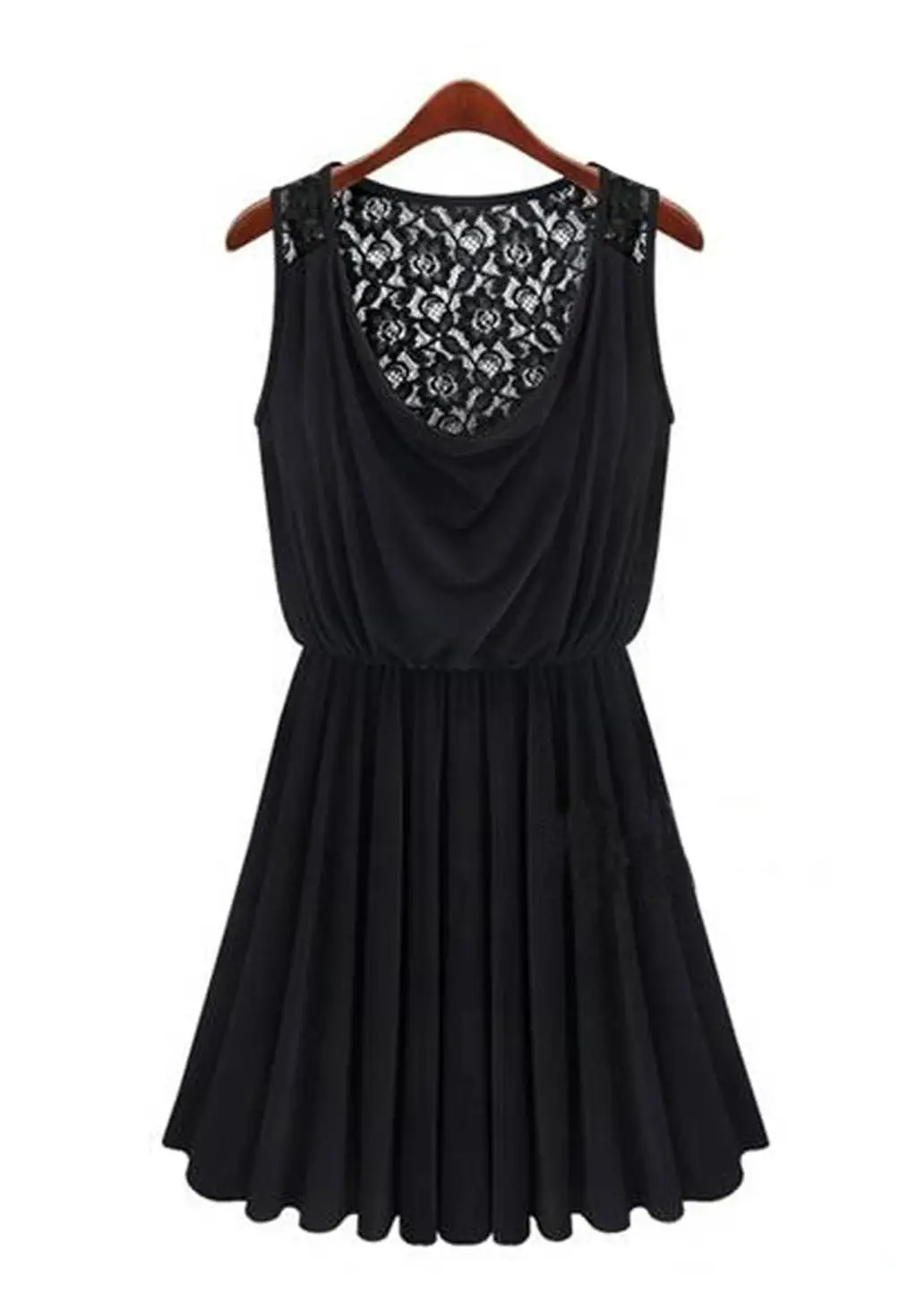 Brand NEW Fashion Sleeveless Summer Dress Women's Hollow Out Wide Waist Full Lace Tank Ball Gown One Piece Black | Женская одежда