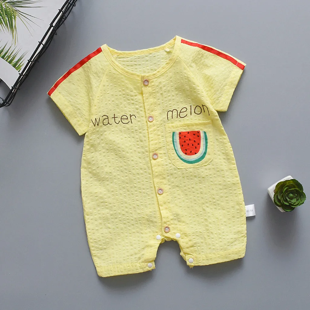 Летняя одежда для новорожденных комбинезон маленьких девочек с короткими