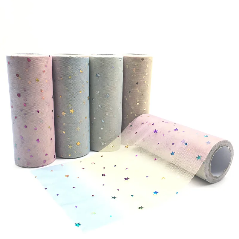 

Rainbow Tulle Roll 15cm 10yards Glitter Sequins Soft Yarn Tutu Wedding Decoration DIY Crafts Birthday Party Supplies