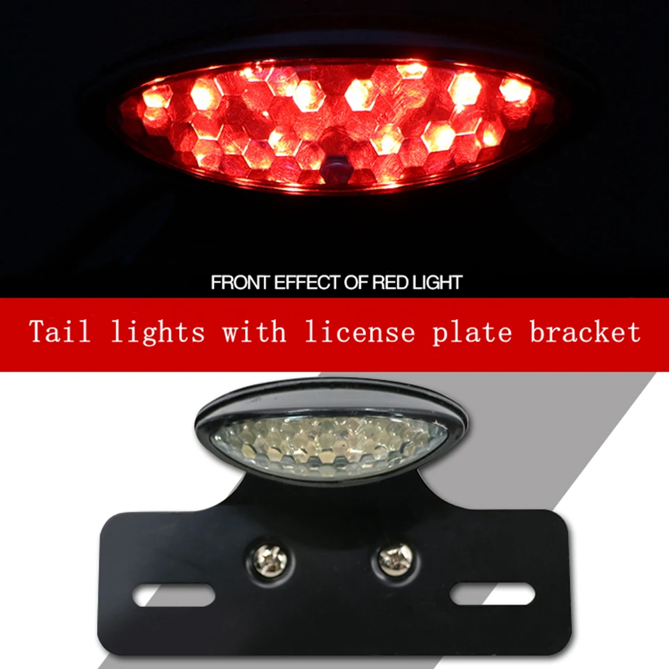 

Motorcycle tail lights with license plate bracket 12V Taillights For msx125 M3 M5 Motorcycle rear lights modified