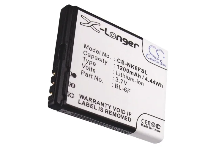 Аккумулятор Cameron Sino на 1200 мАч для Nokia N78 N79 N95 8 ГБ N6F10T BLU Cubo VIBO A688|cameron sino|1200mah batterybattery
