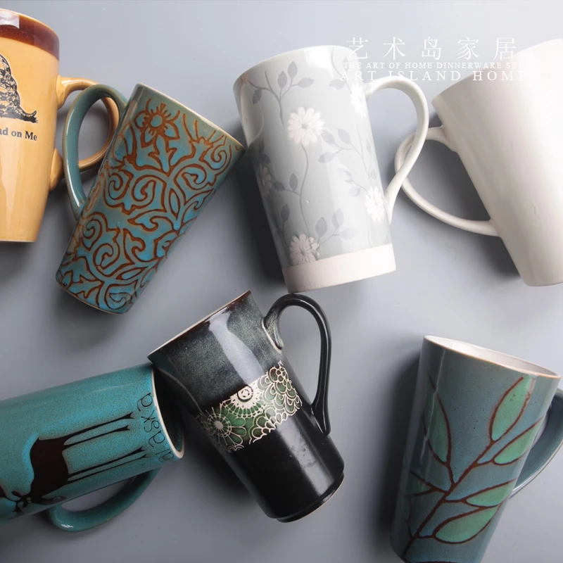 Креативная ручная роспись большая емкость керамическая чашка Европейский