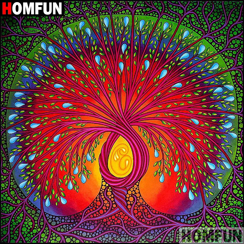 Алмазная живопись HOMFUN абстрактное дерево алмазная вышивка с полными