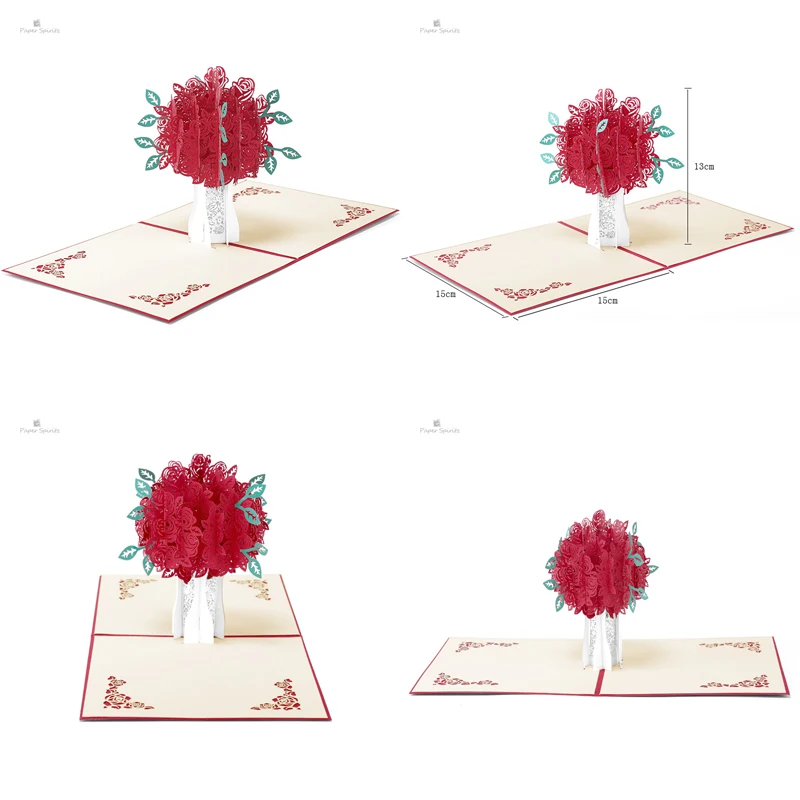 Multi Style 3D Pop Up Card Christmas Birthday Wedding Greeting Card Anniversary Xmas