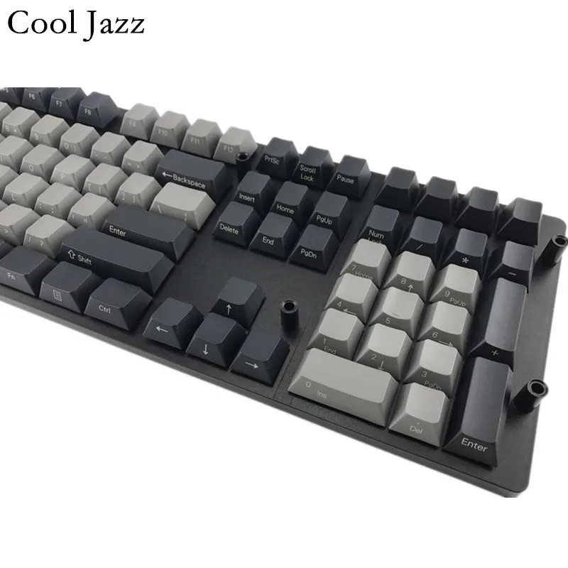 Крутая джаз черная серая Смешанная Dolch Толстая PBT 104 87 61 кепка для ключей Mac