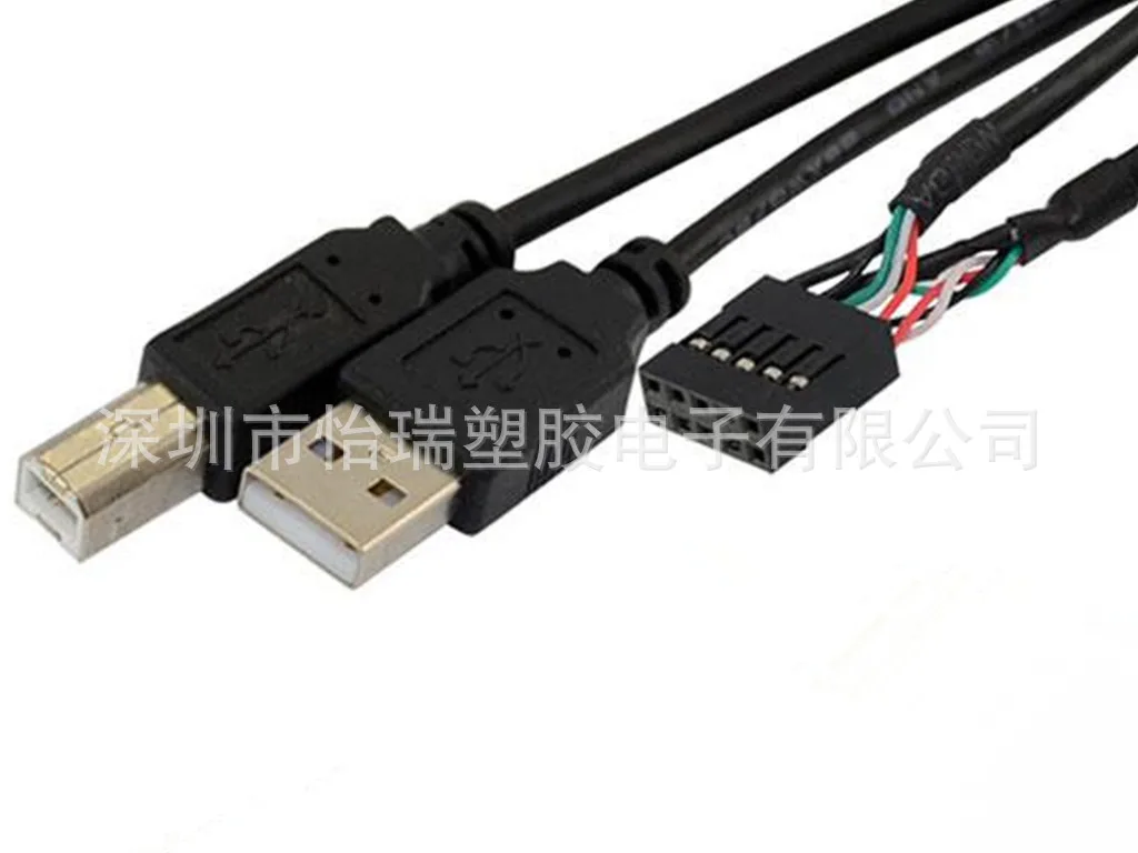 DuPont USB кабель Dual штекерным 10 P шины USB2.0 мужчин + B мужчина/DuPont 2x5pin мать|Соединители| |